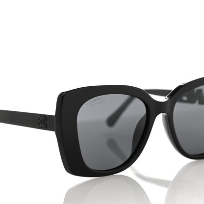Chanel Acetate Strass Polarized Square Sunglasses 5422-B Black 7 of 8