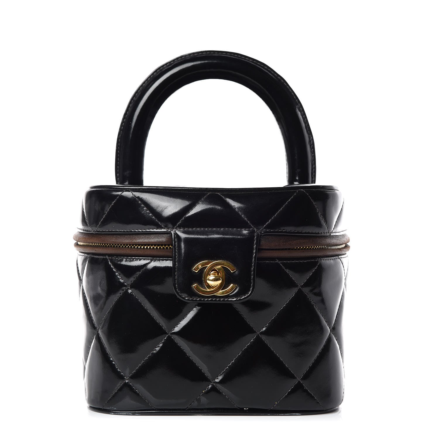 Chanel Patent Quilted Vanity Cosmetic Case Black 15 of 15