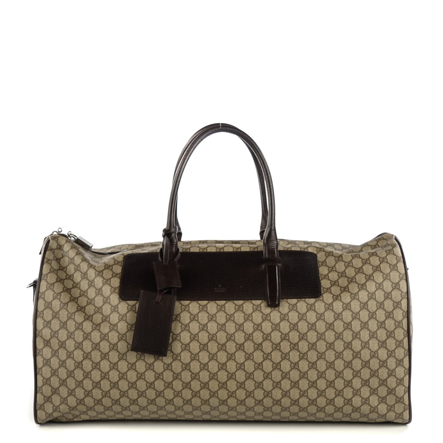 Coated Canvas Monogram Large Carry On Duffle Bag Brown