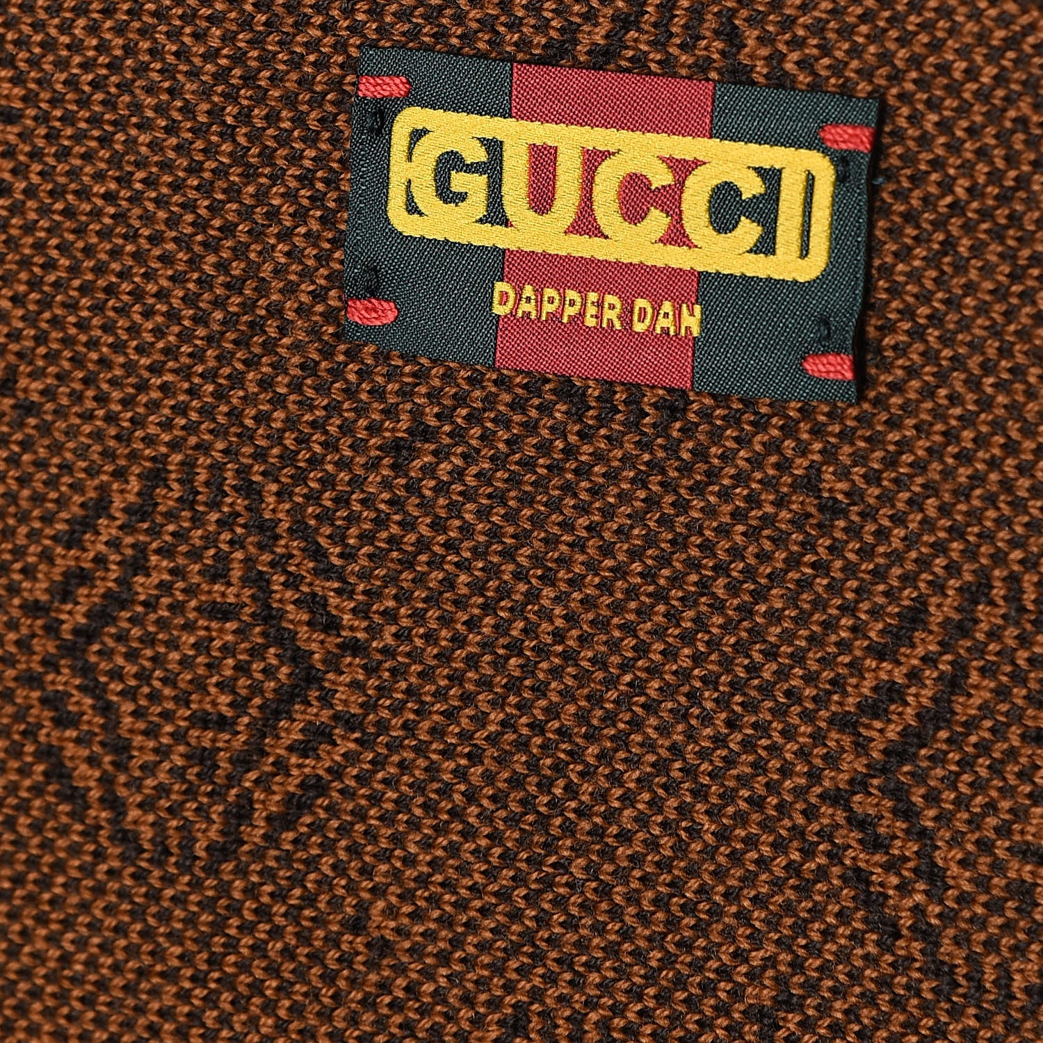 Gucci X DAPPER DAN Wool GG Micro Monogram Scarf Brown 3 of 4