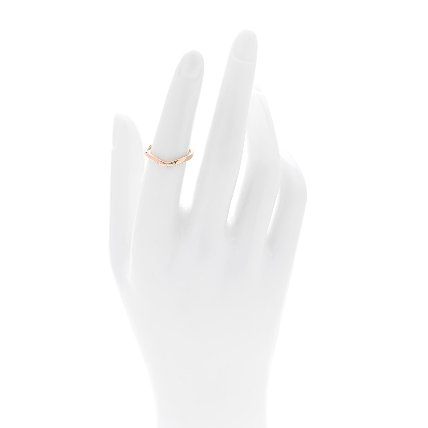 18K Rose Gold Diamond Elsa Peretti Wedding Band Ring 50 5.5
