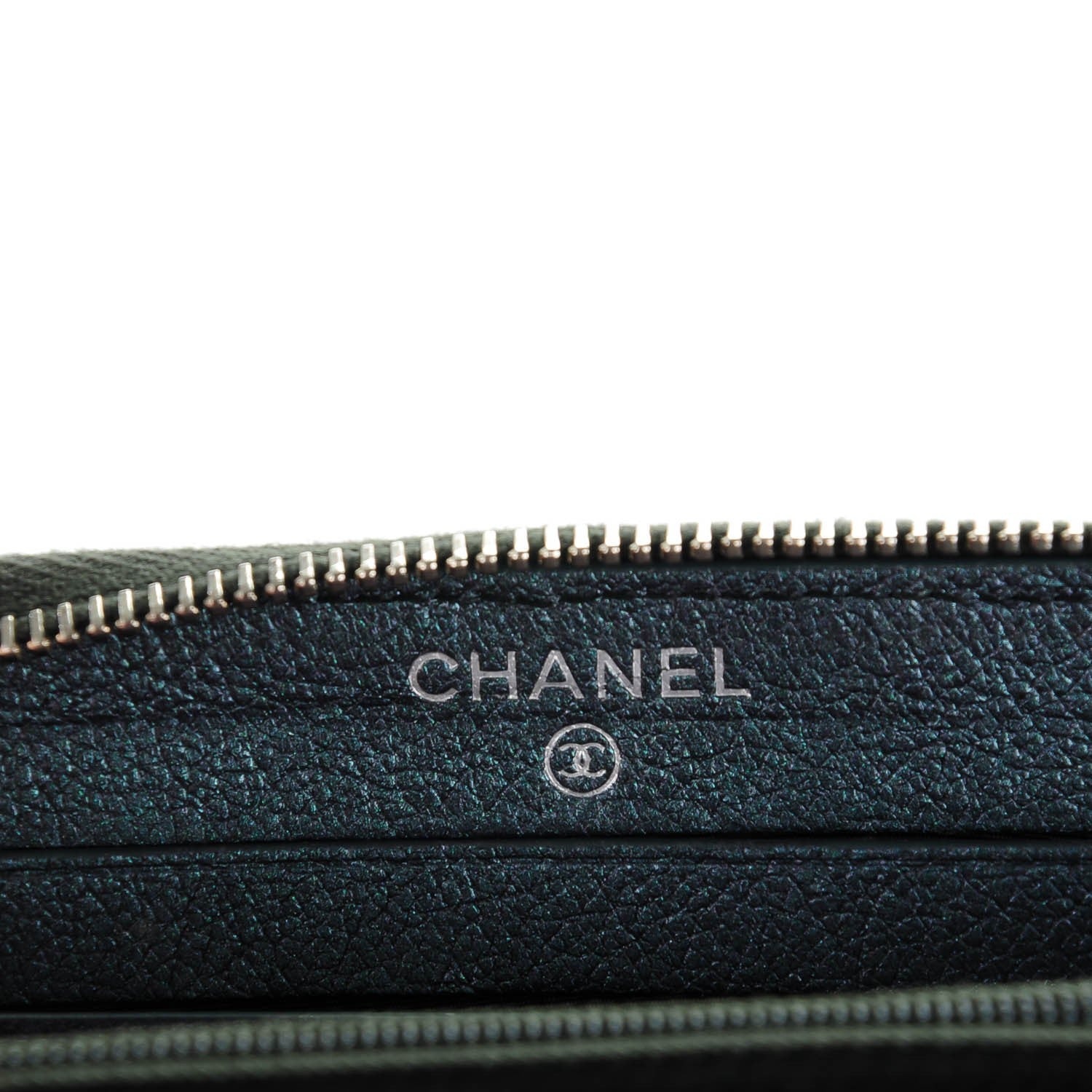 Chanel Iridescent Goatskin Quilted Small Zip Around Wallet Purple 6 of 8