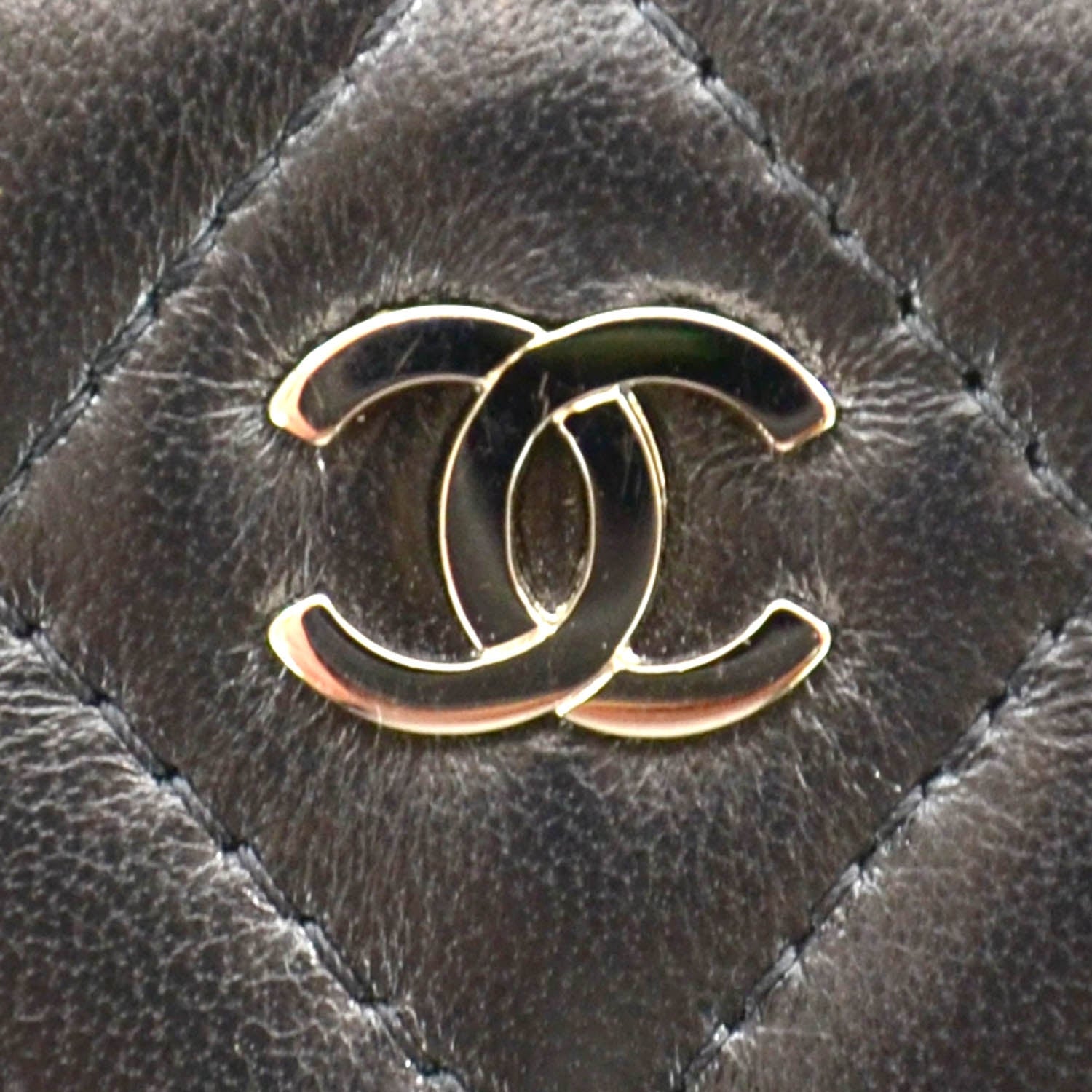 Chanel Lambskin Quilted Zip Around Wallet Black 9 of 9