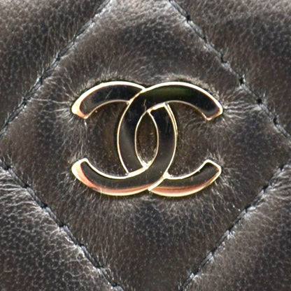 Chanel Lambskin Quilted Zip Around Wallet Black 9 of 9