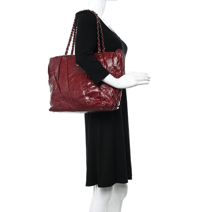 Chanel Glazed Calfskin Twisted Large Tote Red 2 of 10