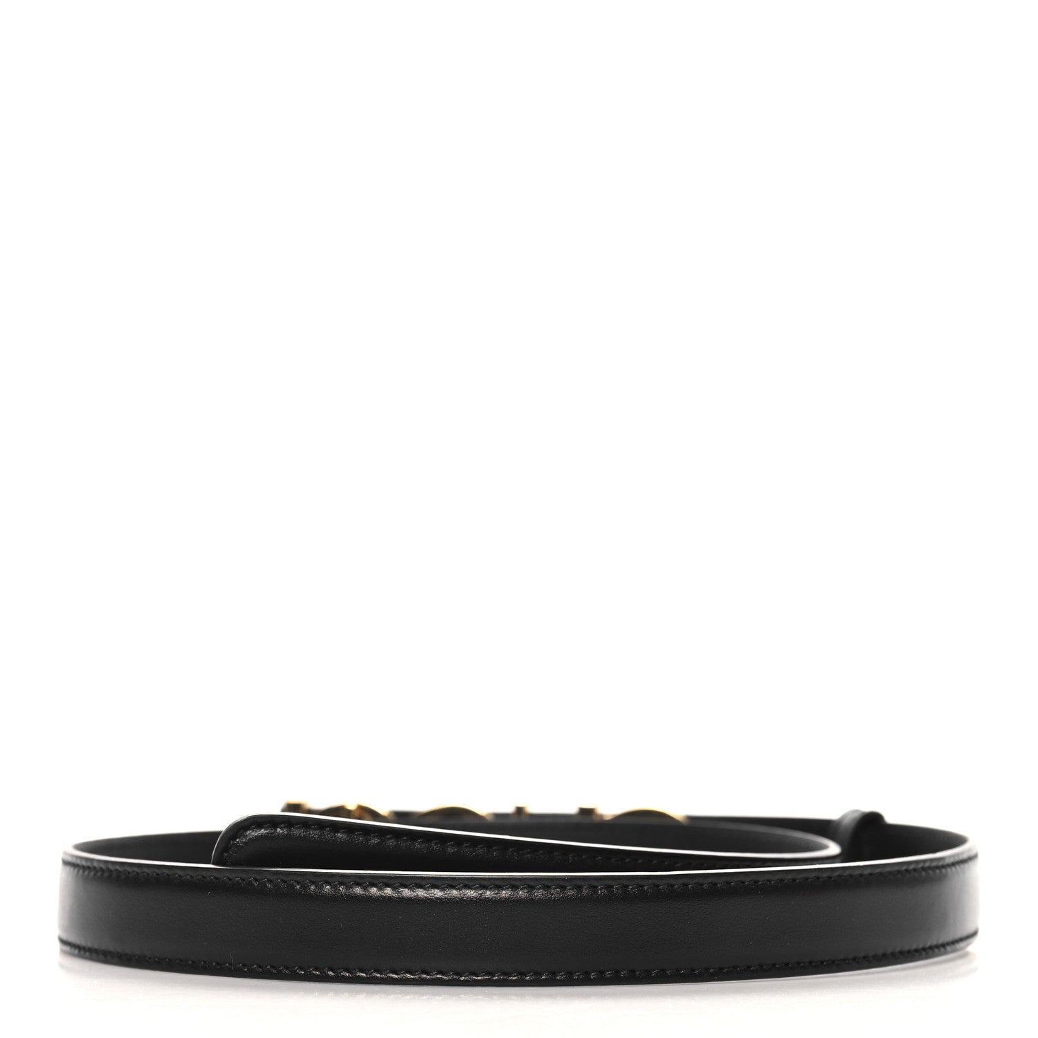 Gucci Plutone Calfskin Gucci Buckle 20mm Thin Belt 70 28 Black 2 of 5
