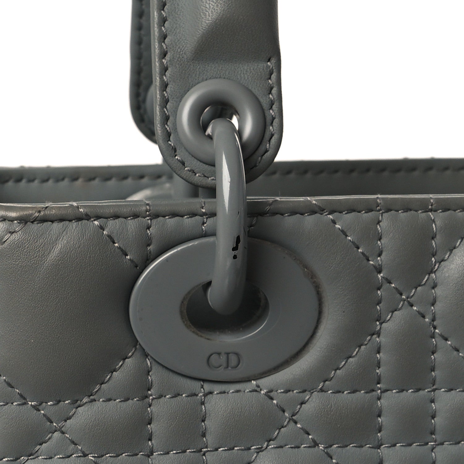 Christian Dior Lambskin Cannage Small My ABCDior Lady Dior Grey 3 of 12