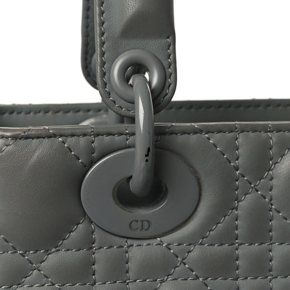 Christian Dior Lambskin Cannage Small My ABCDior Lady Dior Grey 3 of 12