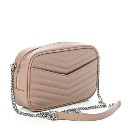 Saint Laurent Grain De Poudre Matelasse Monogram Mini Lou Camera Bag Dark Beige 3 of 9