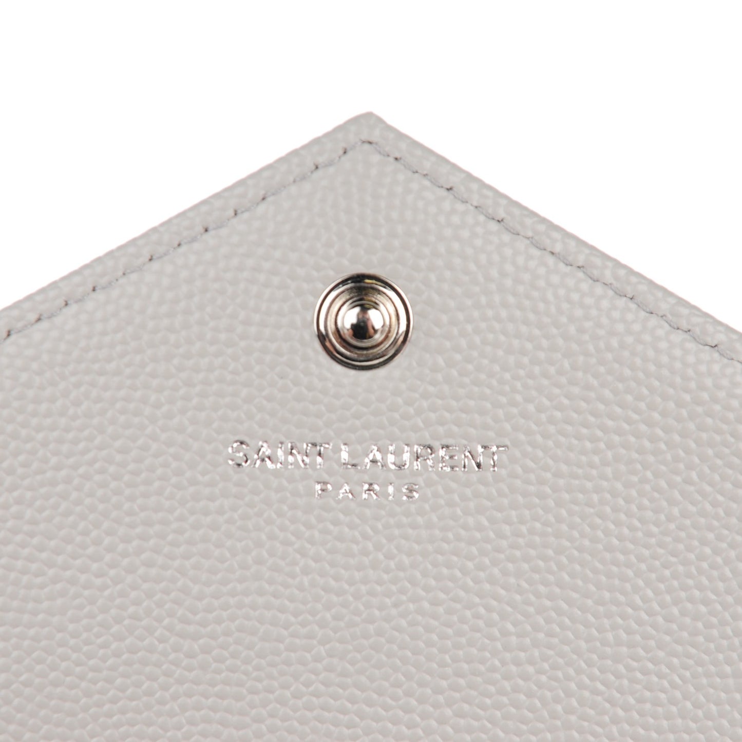 Grain De Poudre Matelasse Chevron Monogram Chain Wallet Light Grey