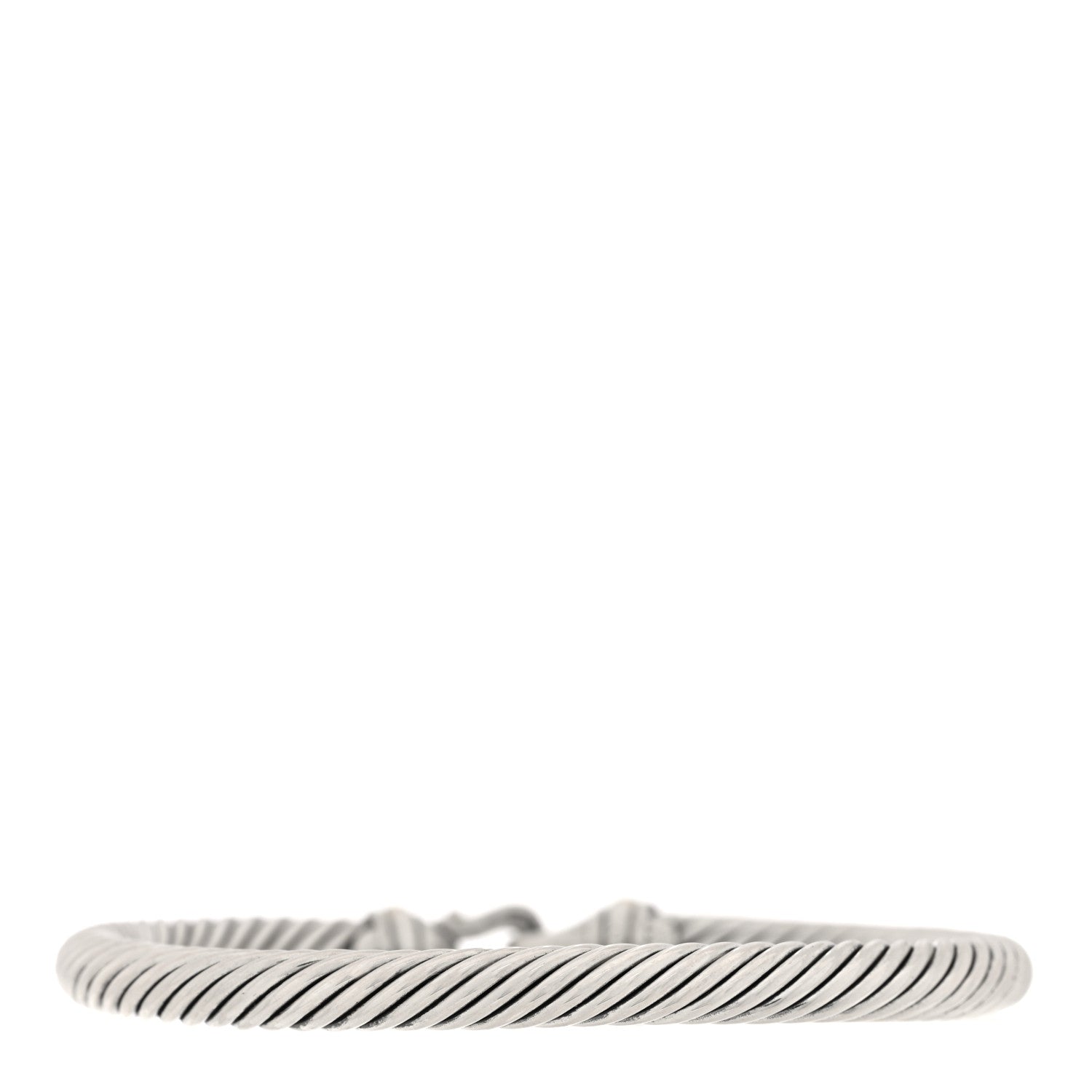 David Yurman Sterling Silver 18K Yellow Gold 5mm Cable Classic Buckle Bracelet 2 of 3
