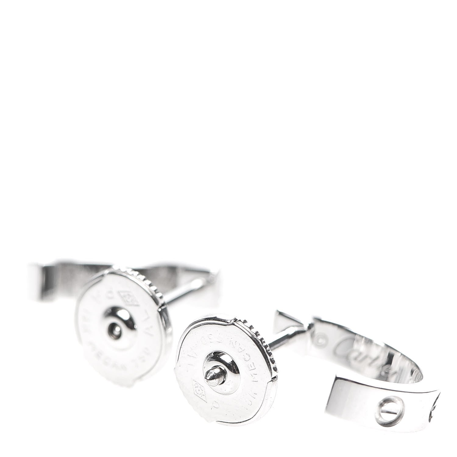 Cartier 18K White Gold Small LOVE Hoop Earrings 3 of 7