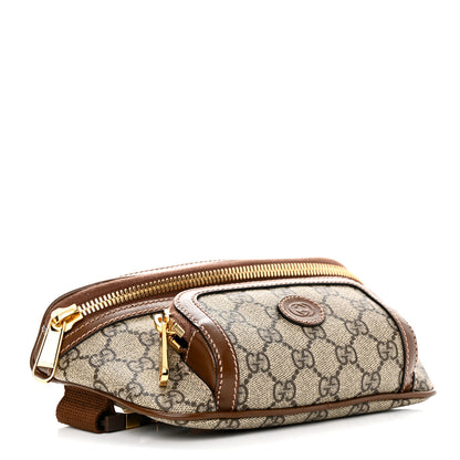 Gucci GG Supreme Monogram Textured Calfskin Retro Interlocking G Belt Bag Beige Ebony Brown Sugar 4 of 10