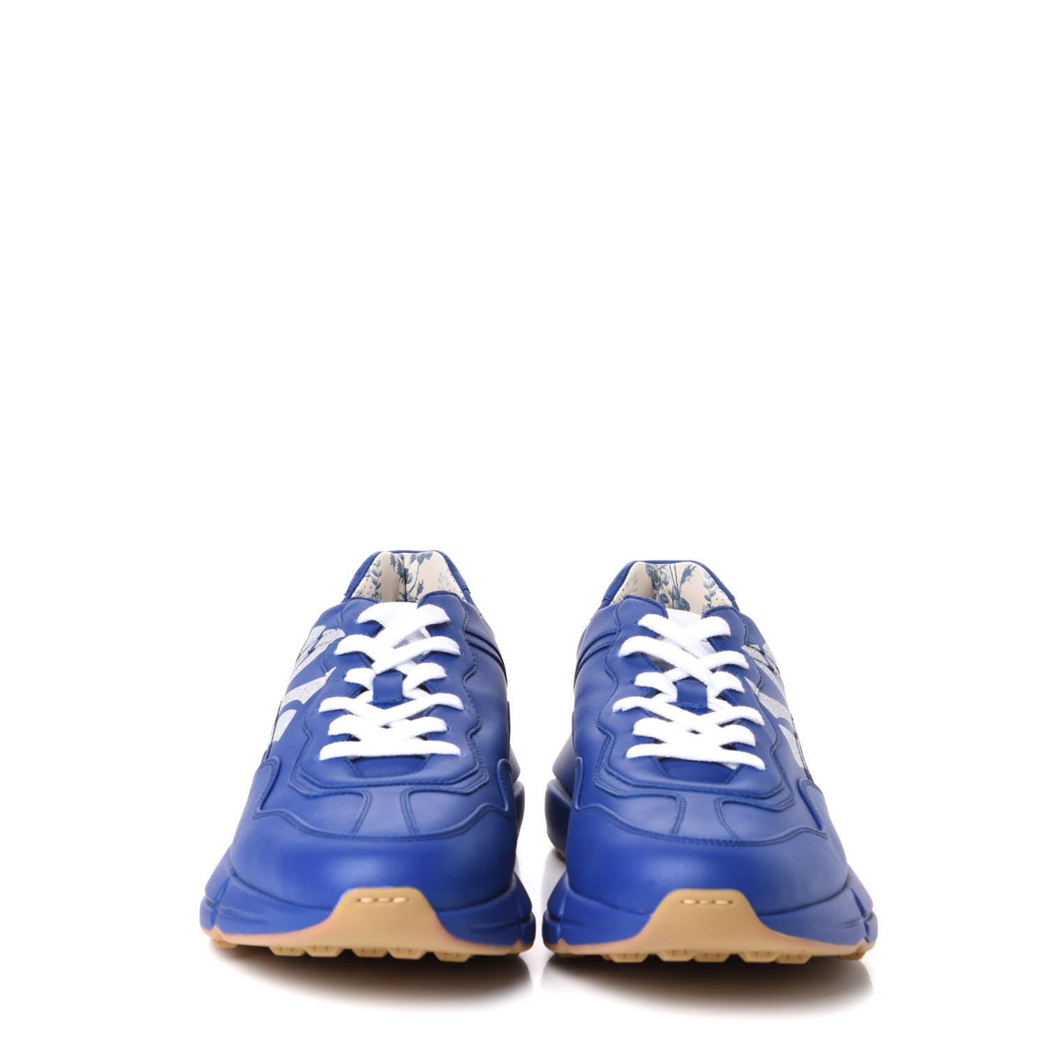 Gucci X MLB Calfskin NY Yankees Mens Rhyton Sneakers 11.5 Electric Blue 3 of 11