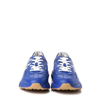 Gucci X MLB Calfskin NY Yankees Mens Rhyton Sneakers 11.5 Electric Blue 3 of 11