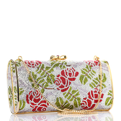 Judith Leiber Swarovski Crystal Rose Minaudiere Clutch Multicolor 3 of 9