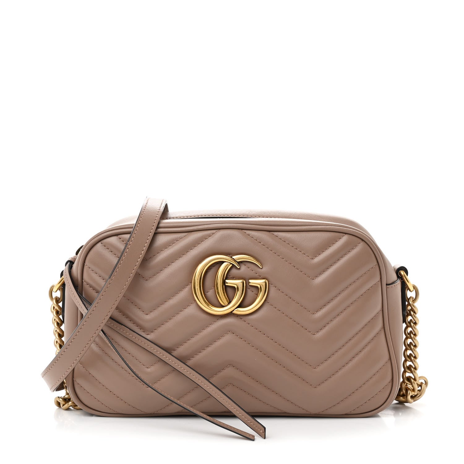 Gucci Calfskin Matelasse Small GG Marmont Chain Shoulder Bag Porcelain Rose 1 of 10