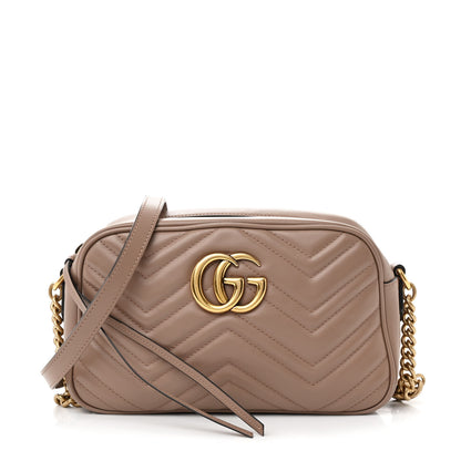 Gucci Calfskin Matelasse Small GG Marmont Chain Shoulder Bag Porcelain Rose 1 of 10