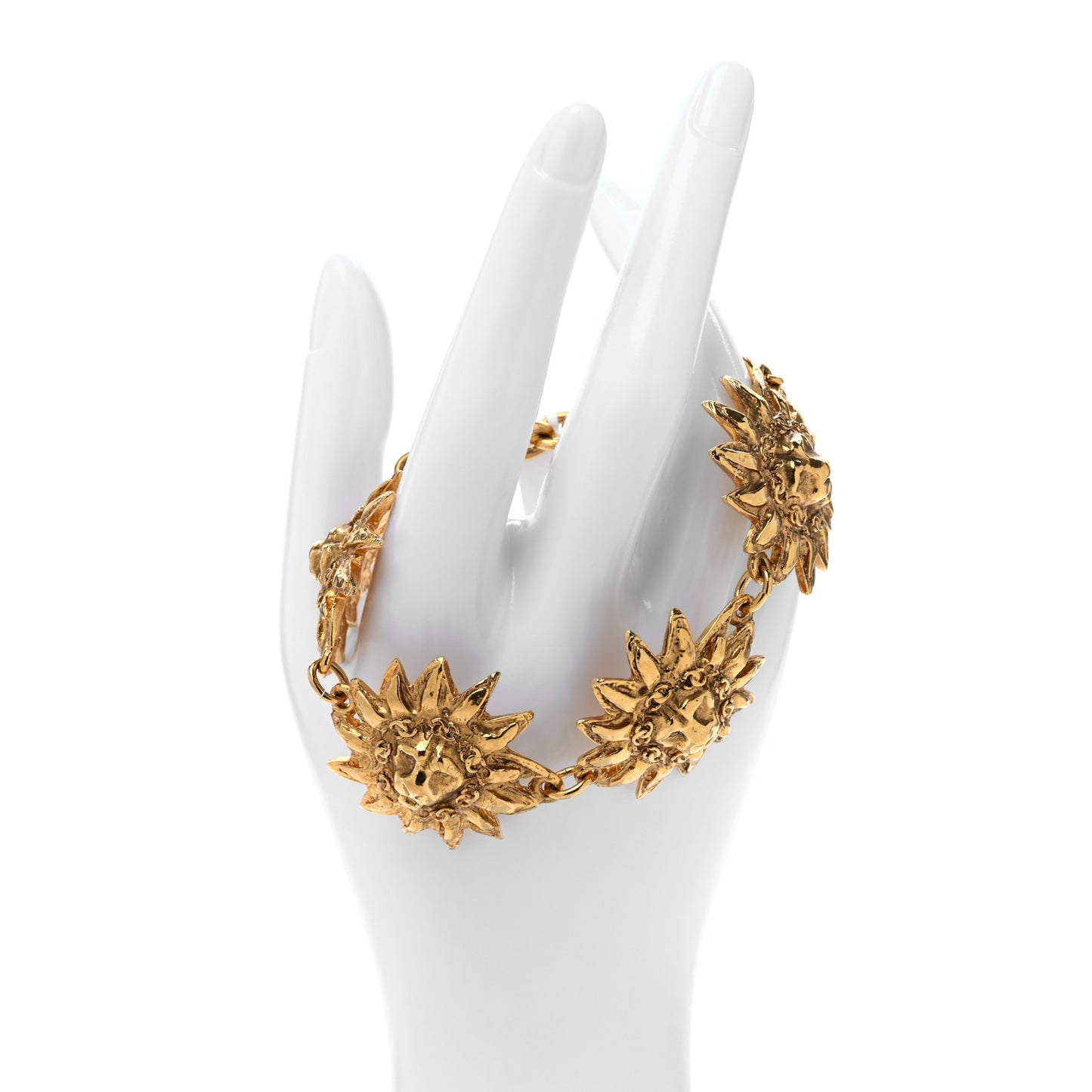 Leo Lion Sun Medallion Bracelet Gold