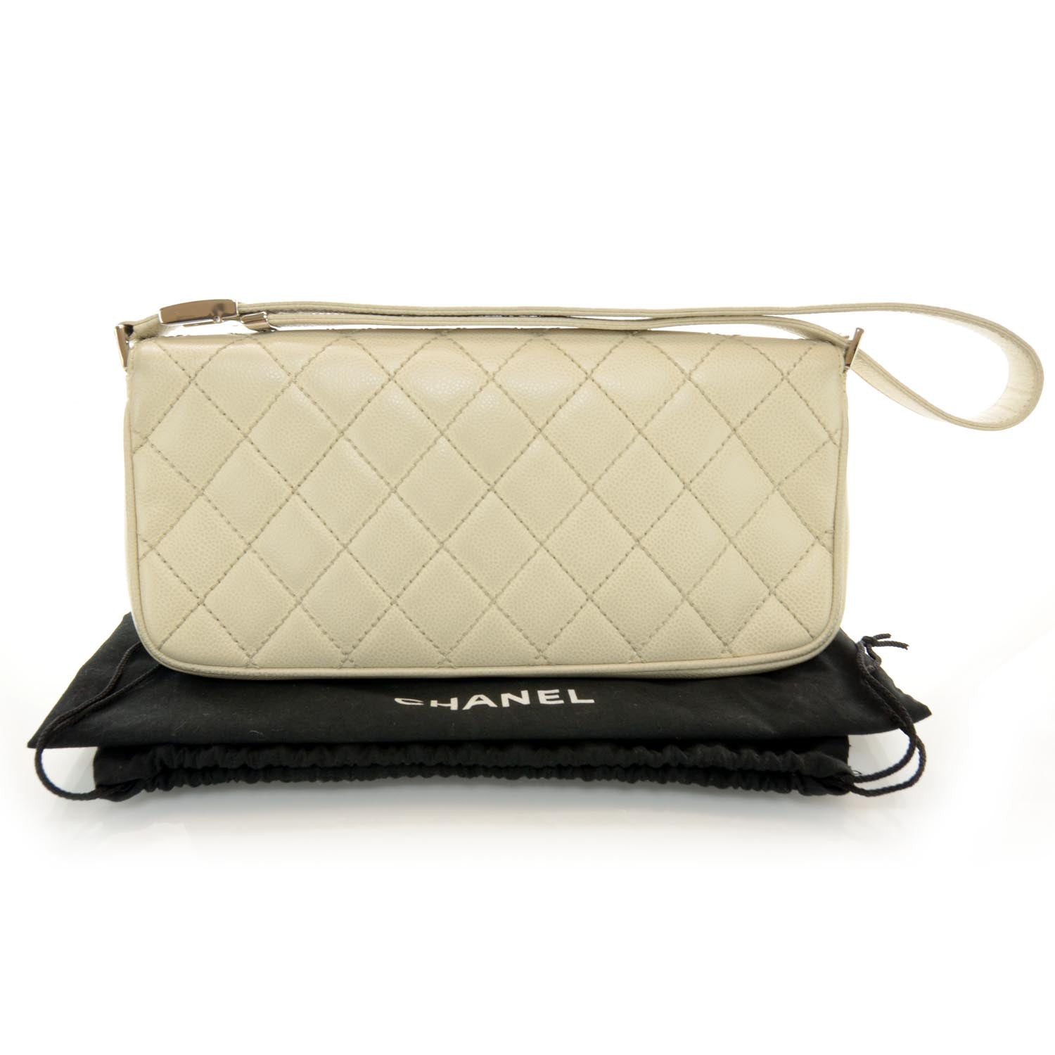 Chanel Caviar Quilted Handbag Beige 3 of 8