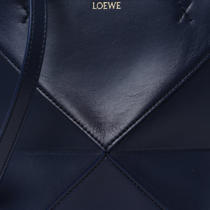 Loewe Shiny Calfskin Mini Puzzle Fold Tote Navy 7 of 9