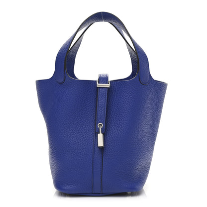 Hermes Taurillon Clemence Picotin Lock 18 PM Bleu Electrique 1 of 12