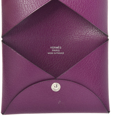 Hermes Chevre Mysore Calvi Card Case Anemone 5 of 6