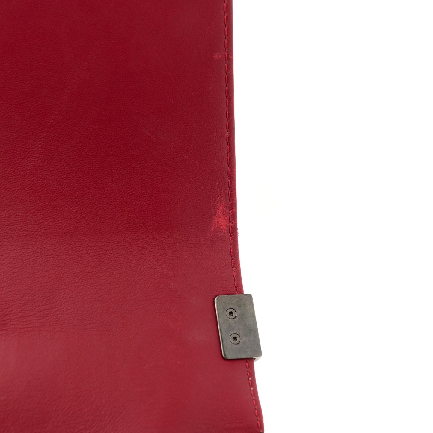 Lambskin Quilted Medium Boy Flap Black Red