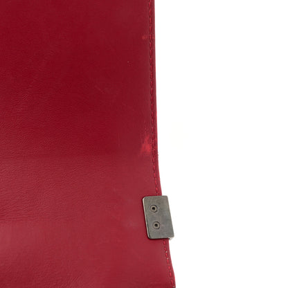 Chanel Lambskin Quilted Medium Boy Flap Black Red 11 of 14