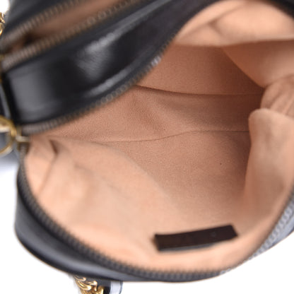 Gucci Azalea Calfskin Matelasse Diagonal Tall GG Marmont Crossbody Bag Black 5 of 11