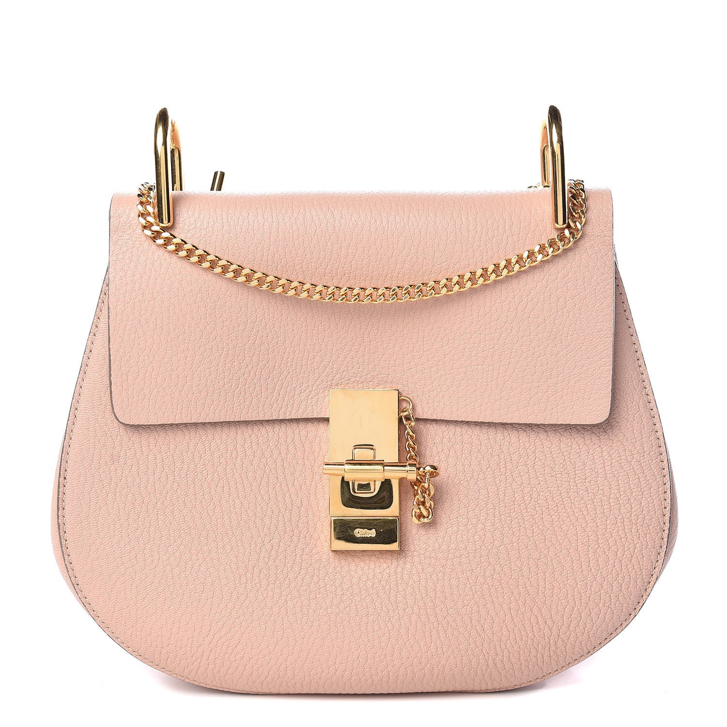 Grained Lambskin Drew Shoulder Bag Cement Pink