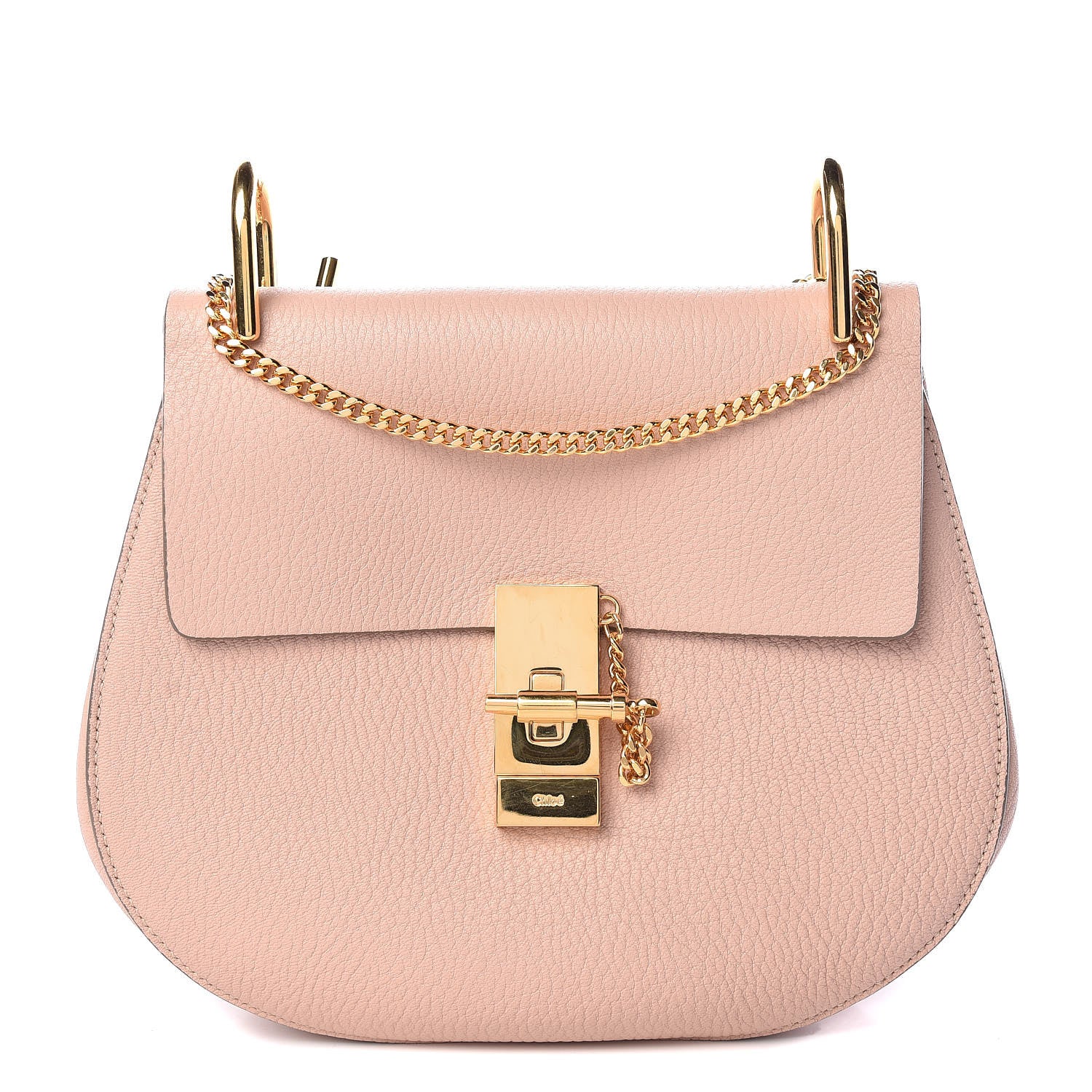 Chloe Grained Lambskin Drew Shoulder Bag Cement Pink 1 of 9