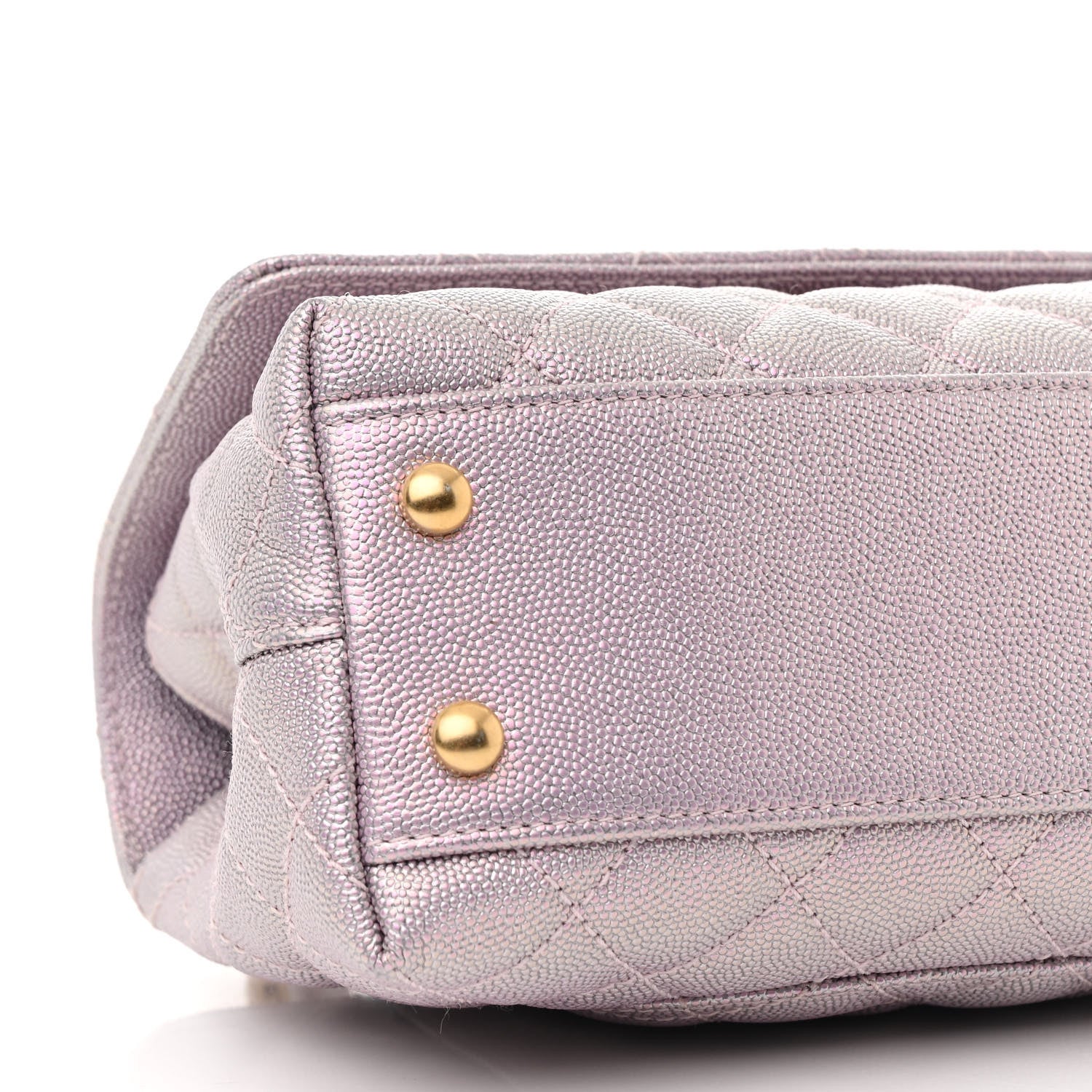 Chanel Metallic Caviar Quilted Mini Coco Handle Flap Light Pink 9 of 13