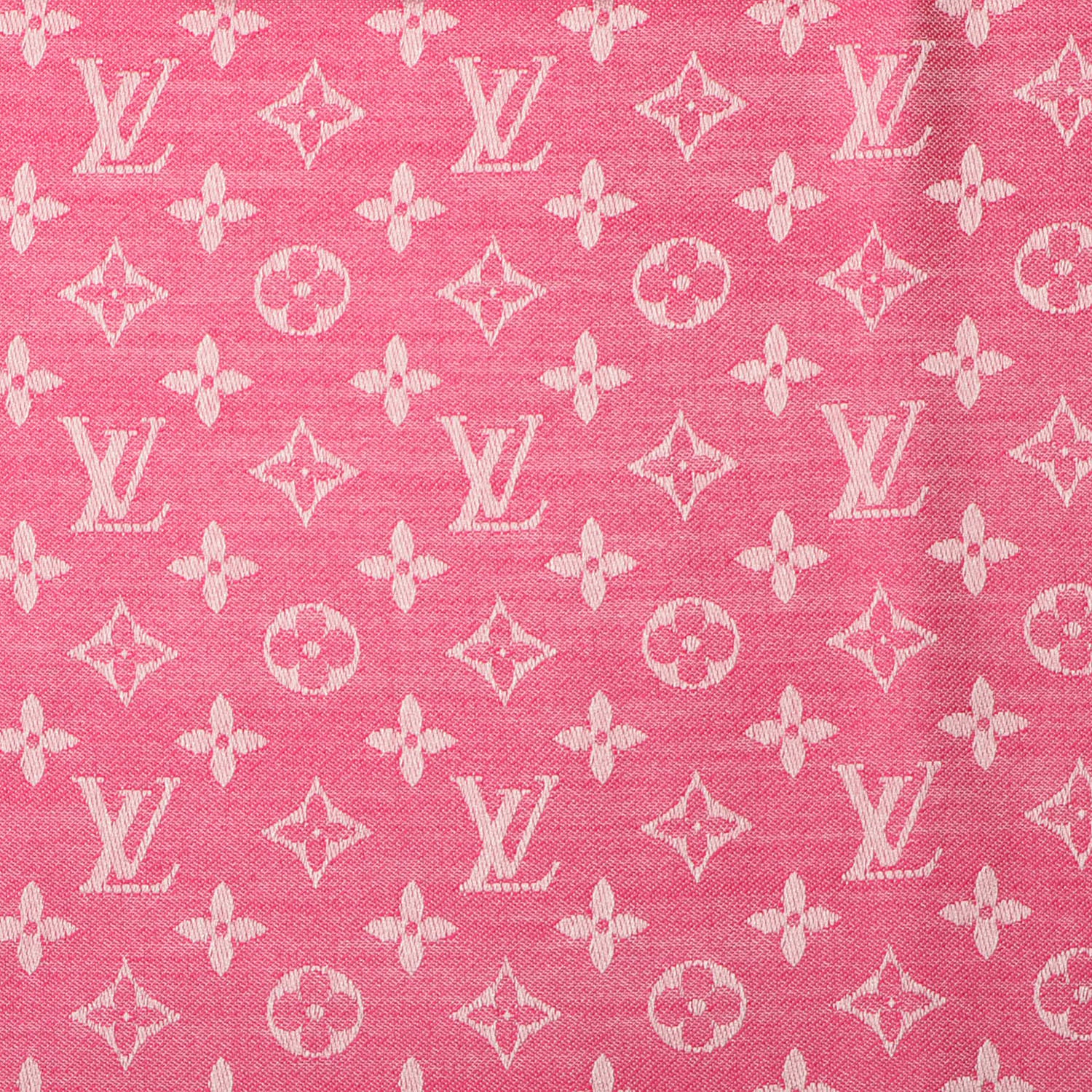 Louis Vuitton Silk Wool Monogram Denim Shawl Pivoine 1 of 5