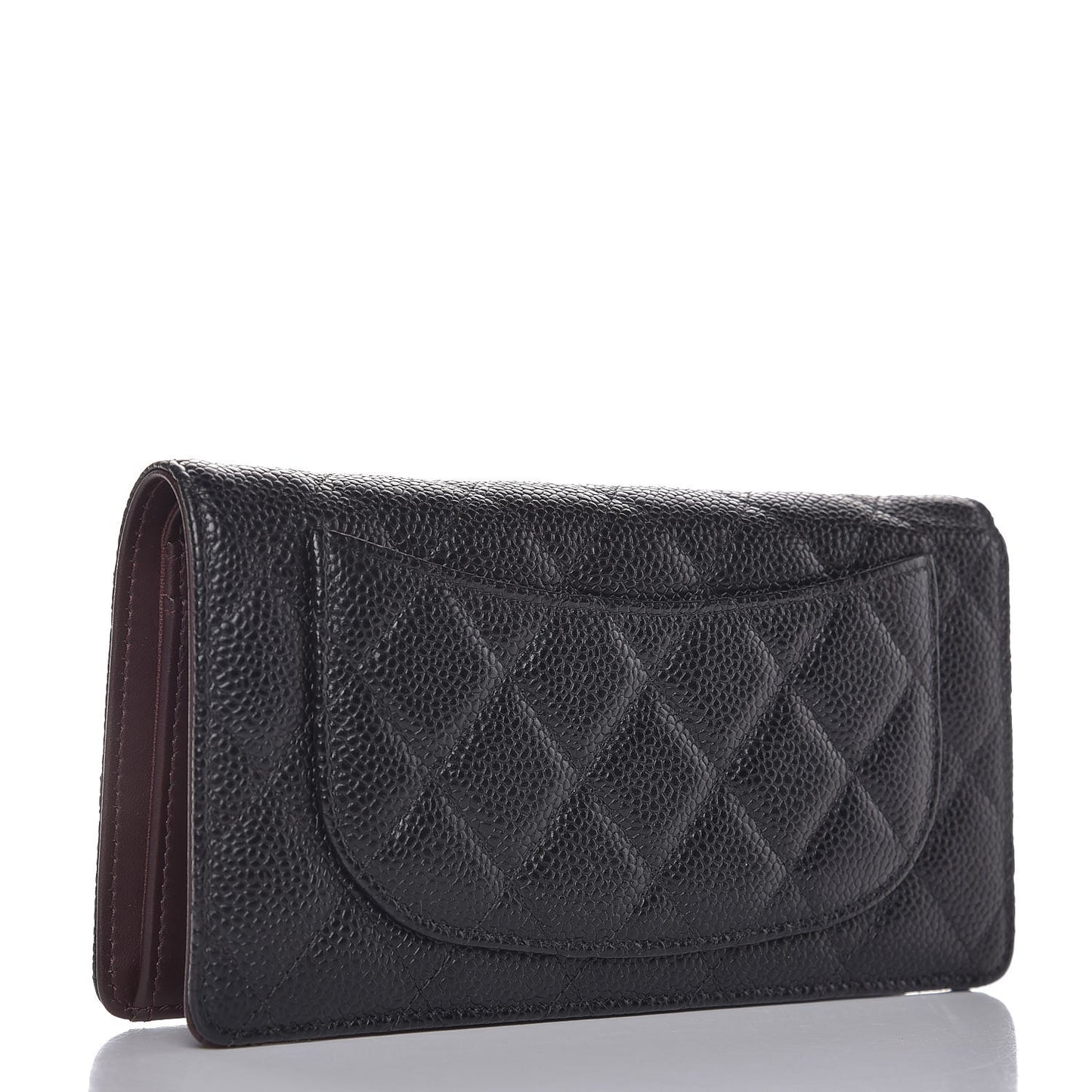 Caviar Quilted Yen Wallet Black