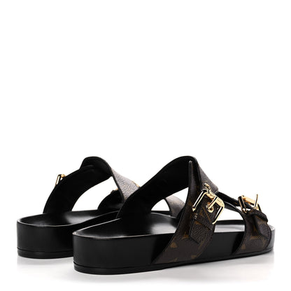 Louis Vuitton Monogram Bom Dia Mule Sandals 38 Black 4 of 8