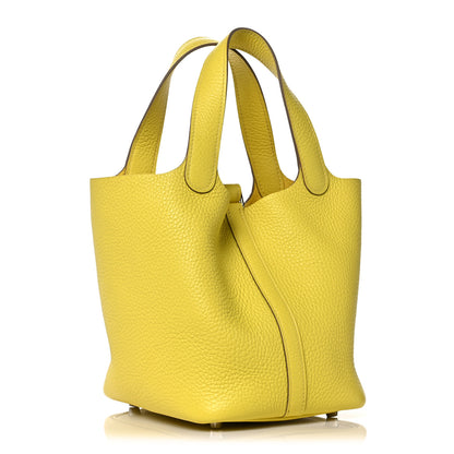 Hermes Taurillon Clemence Picotin Lock 18 PM Lime 3 of 10