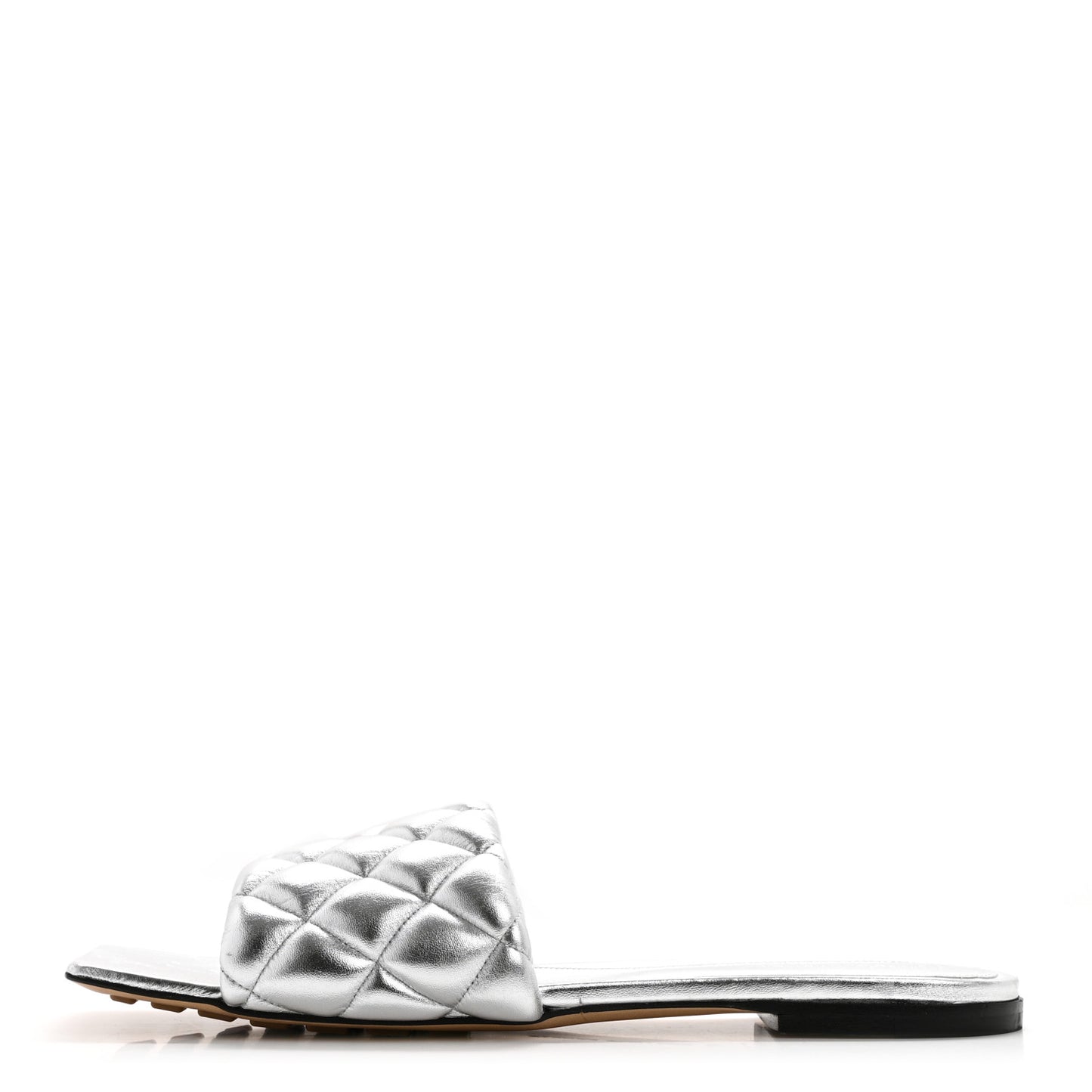 Reflection Matelasse Padded Flat Sandals 40 Silver
