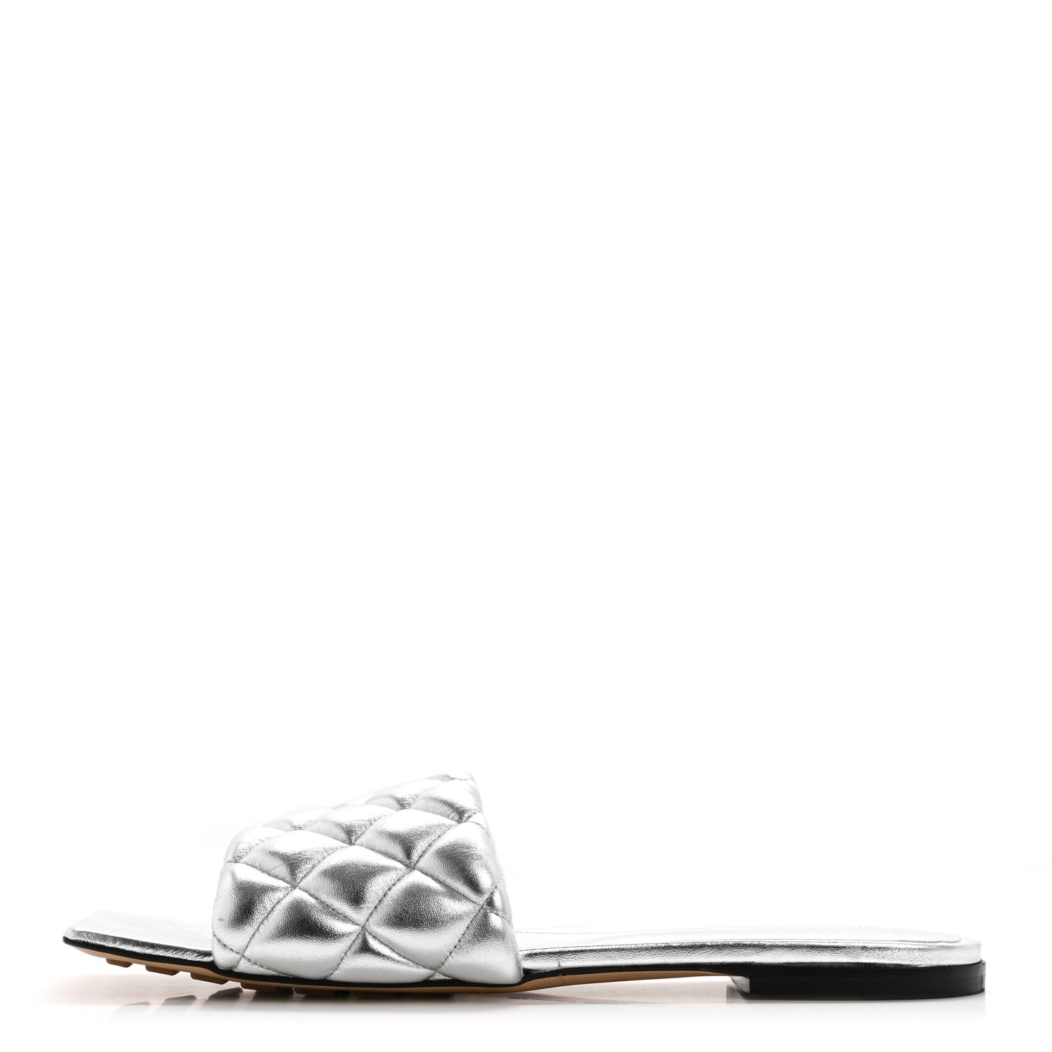 Bottega Veneta Reflection Matelasse Padded Flat Sandals 40 Silver 1 of 10