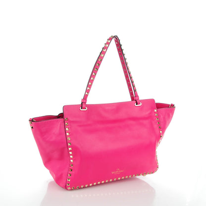 Valentino Garavani Vitello Medium Rockstud Tote Pop Fuxia 3 of 7