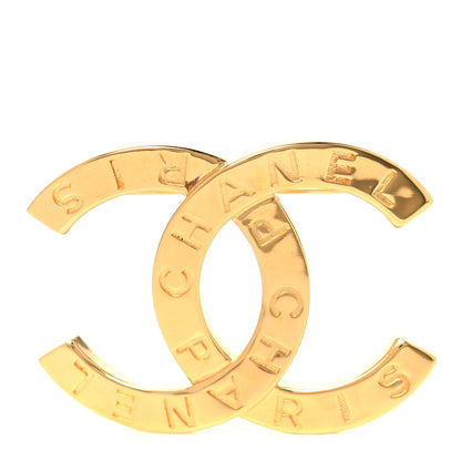 Chanel Metal Paris Button CC Large Brooch Gold 1 of 5