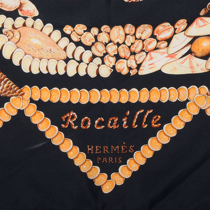 Hermes Silk Rocaille Scarf 90 Black 3 of 4
