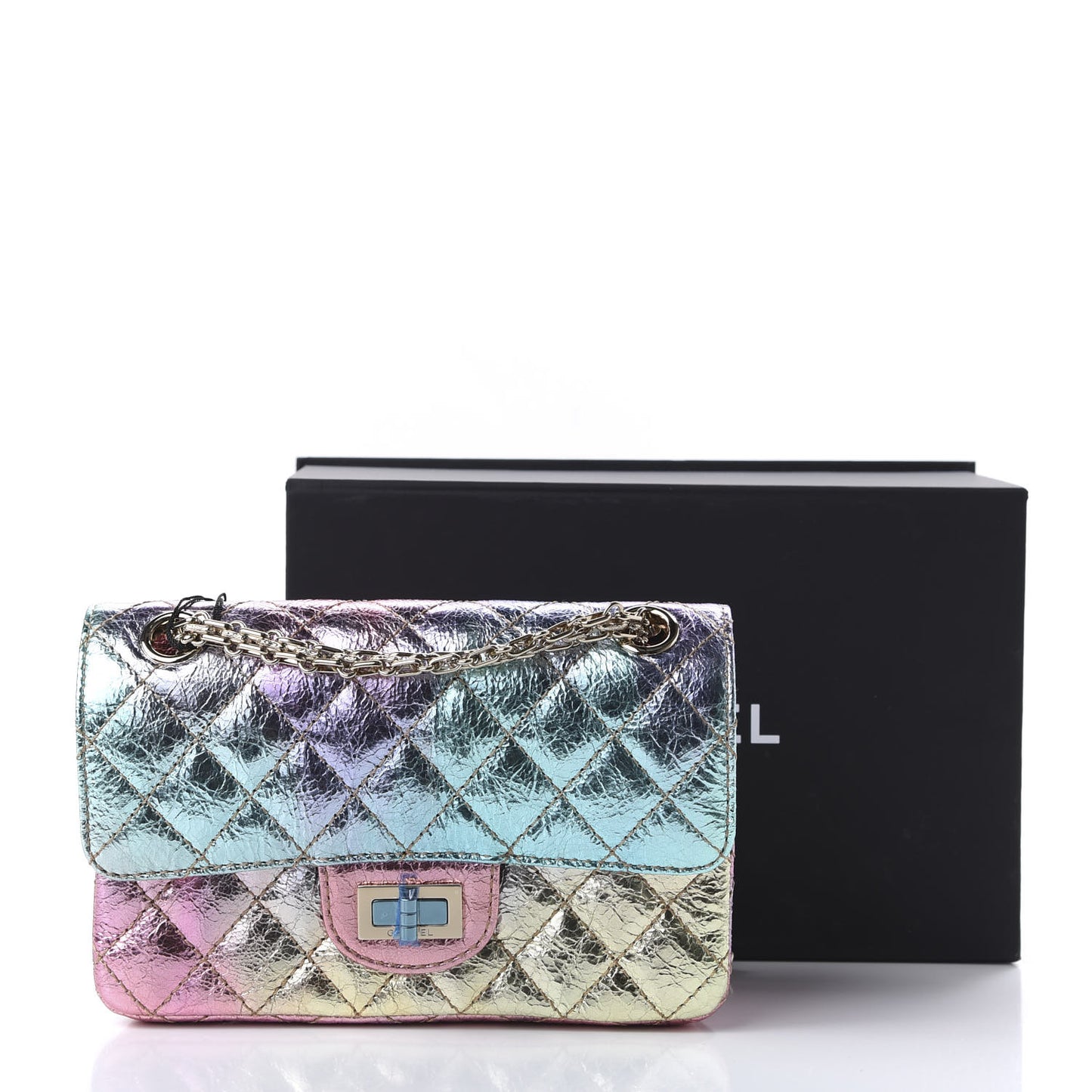 Metallic Goatskin Quilted Mini 2.55 Reissue Flap Multicolor