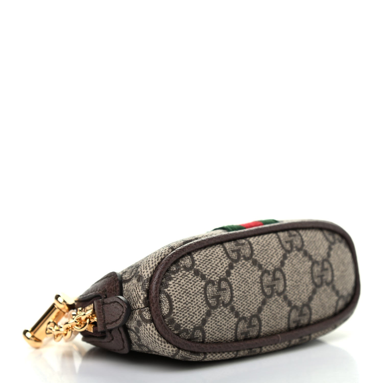 Gucci GG Supreme Monogram Web Ophidia Dome Key Pouch Beige New Acero 4 of 7