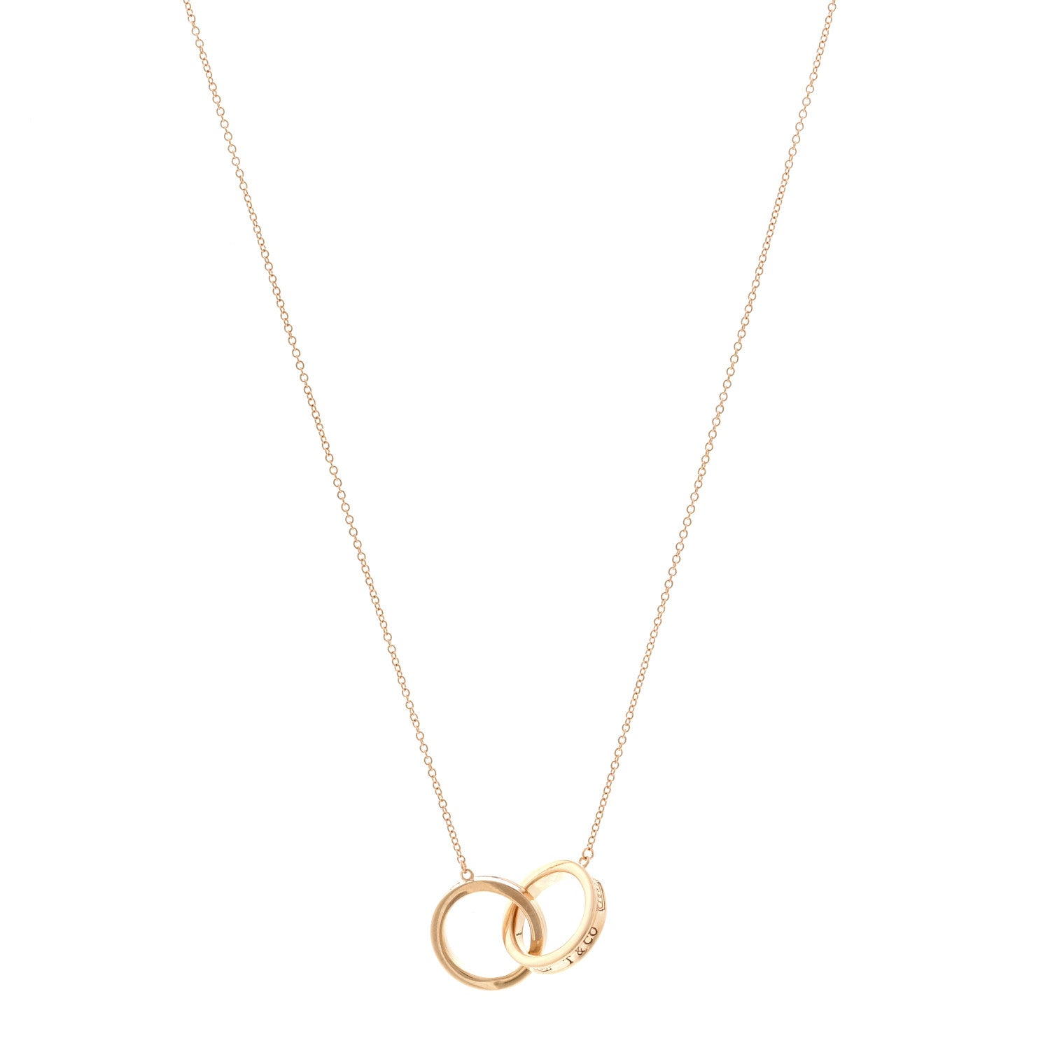 Tiffany 18K Rose Gold 1837 Interlocking Circles Pendant Necklace 1 of 4