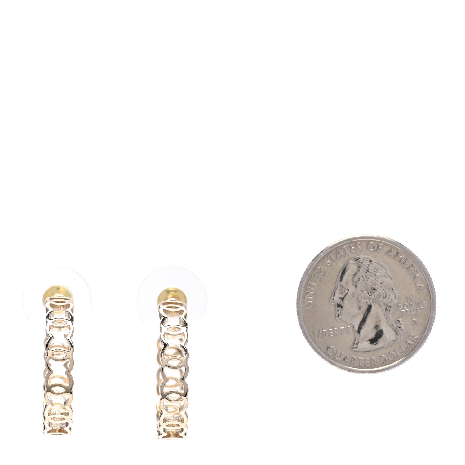 Chanel Metal CC Hoop Earrings Gold 3 of 6