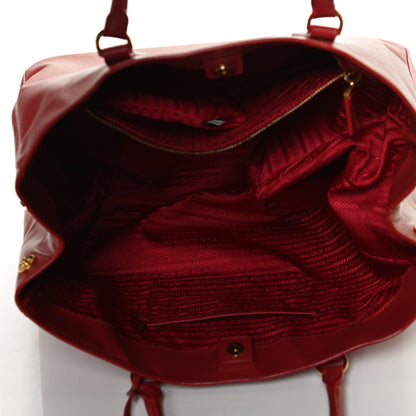 Prada Saffiano Lux Large Tote Fuoco 5 of 16