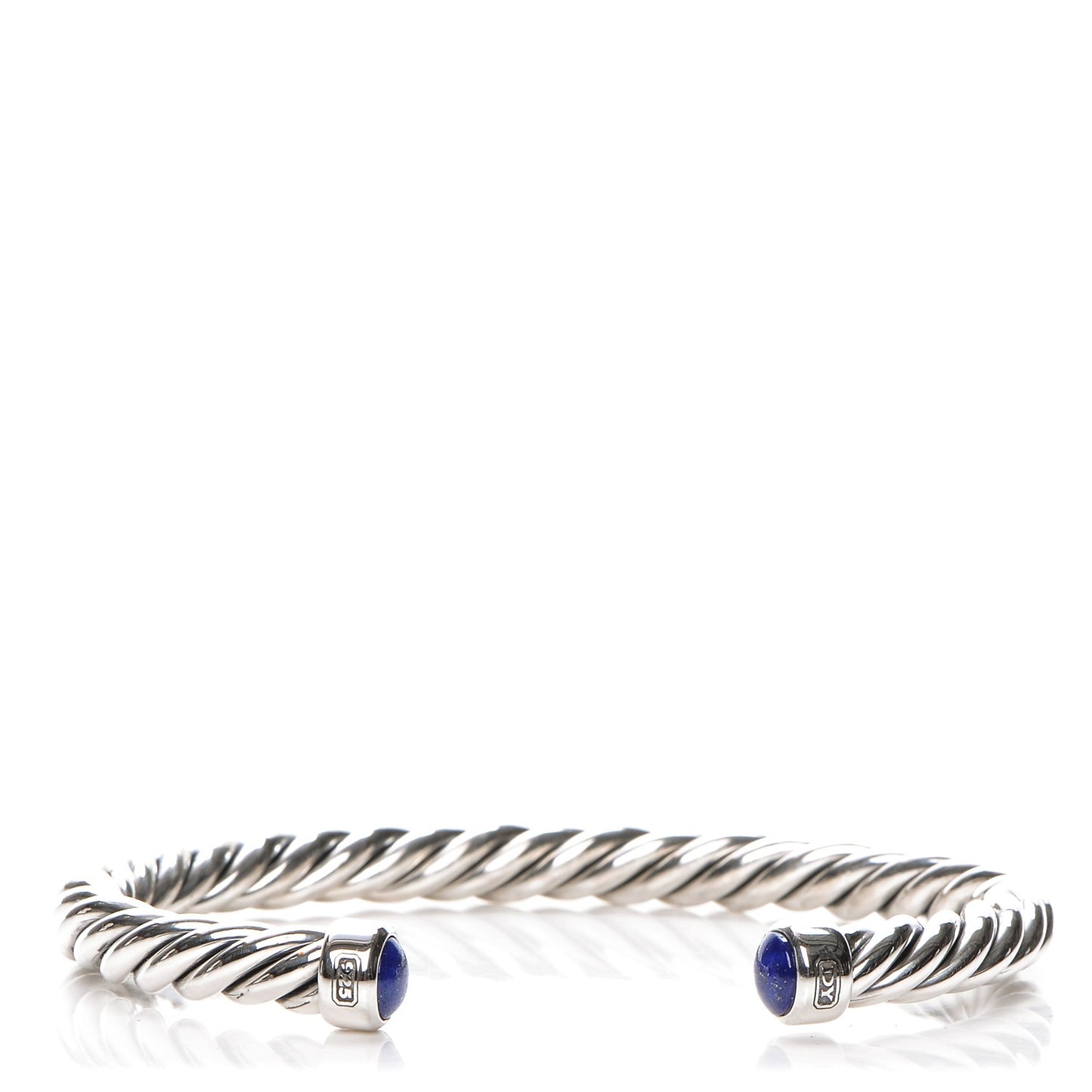 Sterling Silver Lapis Lazuli 6mm Cable Classic Cuff Bracelet