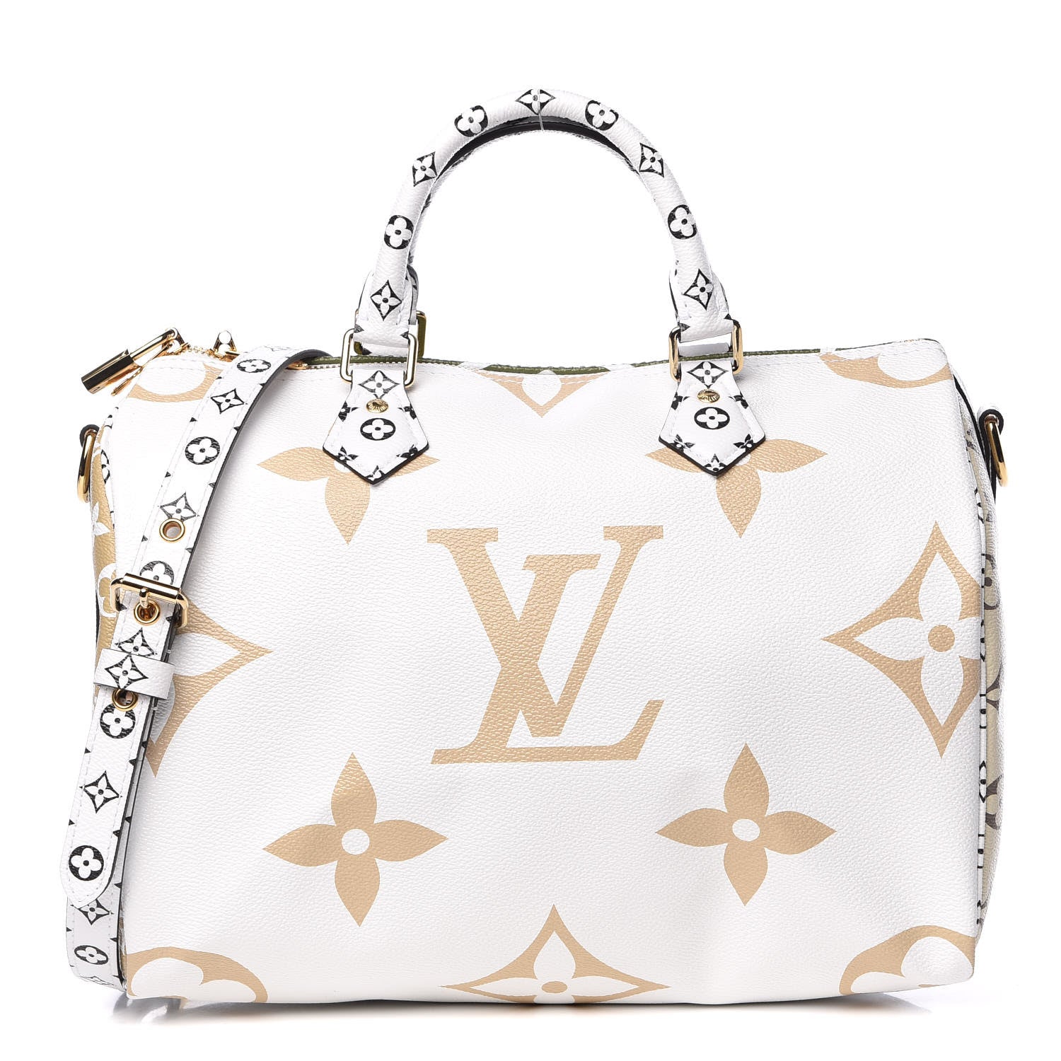 Louis Vuitton Monogram Giant Speedy Bandouliere 30 Kaki Beige 1 of 9