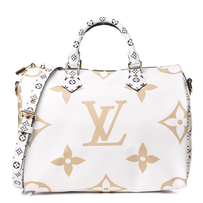 Louis Vuitton Monogram Giant Speedy Bandouliere 30 Kaki Beige 1 of 9
